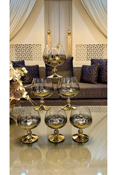 BİZDESİN Kristal Gold Titanyum Kahve Yanı Su Bardağı 250cc