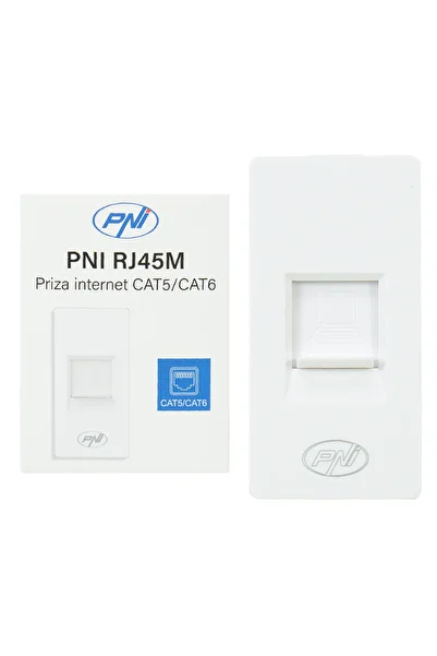 PNI Modular internet socket RJ45M, CAT5, CAT6, recessed mounting, white