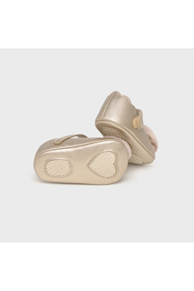MAYORAL Newborn Baby Girl Mary Jane Floral Ballerina L26K9969-Gold Beige