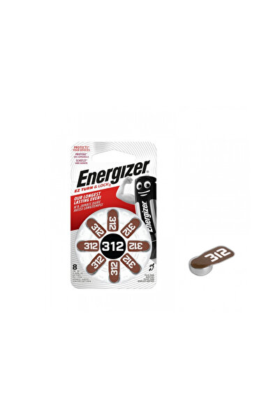 Energizer Set of 8 hearing aid batteries with brown label, PR321 Zinc-Air