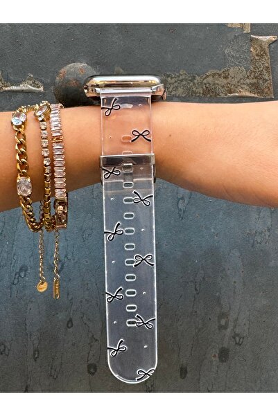 GIGIKIT Watch Uyumlu 4 5 6 7 8 9 10 Se - 38 40 41mm Şeffaf Desenli Saat Kordo...