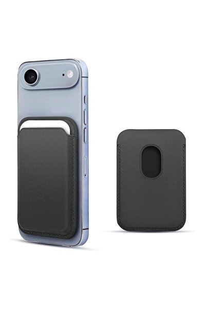 Microsonic Apple iPhone 17 Air Leather Wallet MagSafe Siyah