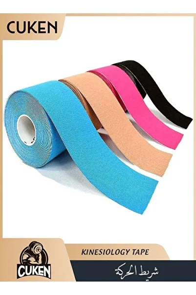 Cuken 4 Rolls Waterproof Breathable Kinesiology Tape, Athletic Elastic Kneepad Muscle Pain Relief Kn