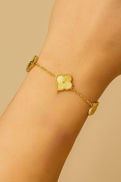 staınless steel ✨ Altın Çiçek Zarafeti Çelik Bileklik