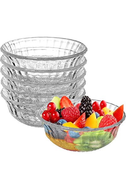 SAQOWARE ألساكر - مجموعة من 4 قطع أوعية زجاجية مستديرة للسلطة