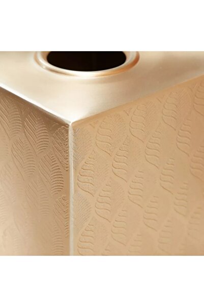 Home Centre Golden Leaf Square Tissue Box Cover