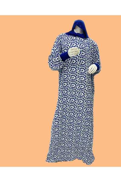 Seren The "Blue Flower" prayer shirt dress exudes comfort, lightness, and spirituality.