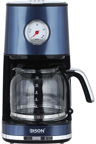 Edison CM1415C-GS DripCoffee Maker, 900 Watts, 1.5 Liters, Temperature Indicator - Navy
