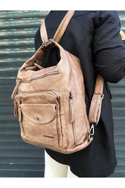 Just Polo Women's Multi-Compartment Soft Leather Adjustable Crossbody Shoulder Bag