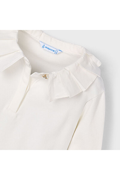 MAYORAL Girl's Long Sleeve Collar Ruffle Shirt L26K131