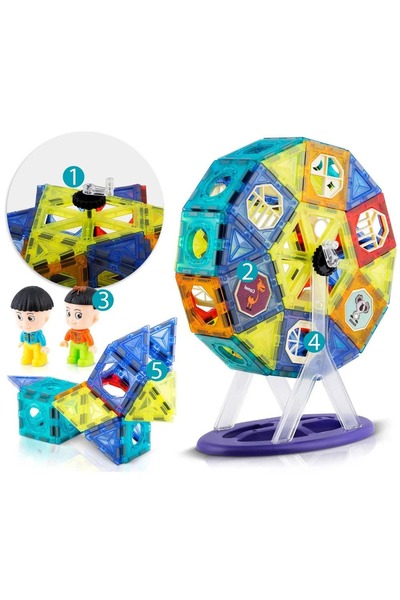 Ricokids Building set with magnetic pieces, stimulates creativity and imagination, in the shape of a carousel...