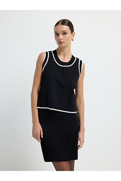 adL Şerit Detaylı Triko Bluz