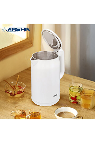 Arshia Arshia Electric Kettle - 1.7 Liters, Elegant White