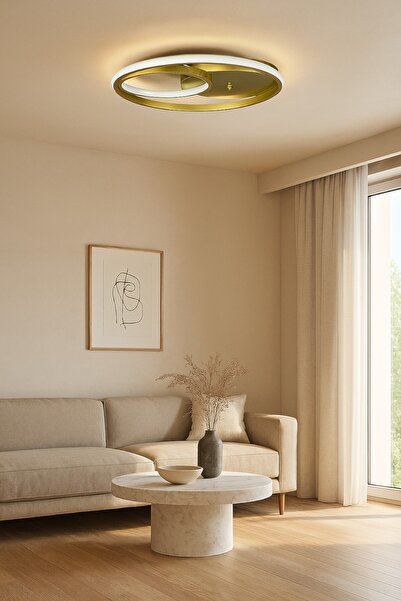 LEGACY Okka Eskitme Renk Modern Tasarım Yemek Masası Üstü - Mutfak - Salon Beyaz Led 2 Li Avize