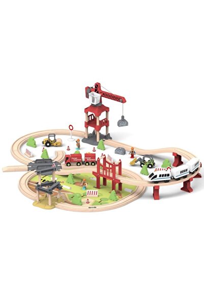 DacEnergy Set tren interactiv , realizat din lemn, cu tematica pista de ingin...