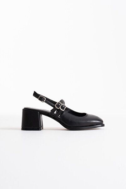 AuroraStore Faye Black Skin Women's Heeled Shoes