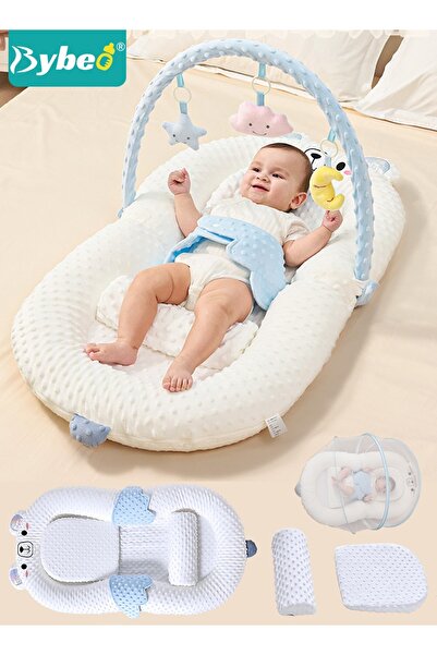 BYBEO سرير بيبي نيست للأطفال مع طقم تغذية مضاد للارتجاع - يتضمن أعشاشًا للأطف...