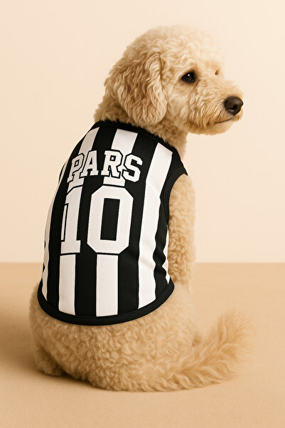 Monopetz Yeni Sezon Kişiye Özel İsim ve Numara Seçenekli Köpek Ve Kedi Atleti - Siyah Beyaz