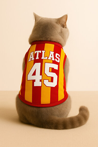 Monopetz Yeni Sezon Kişiye Özel İsim ve Numara Seçenekli Köpek Ve Kedi Atleti - Sarı Kırmızı