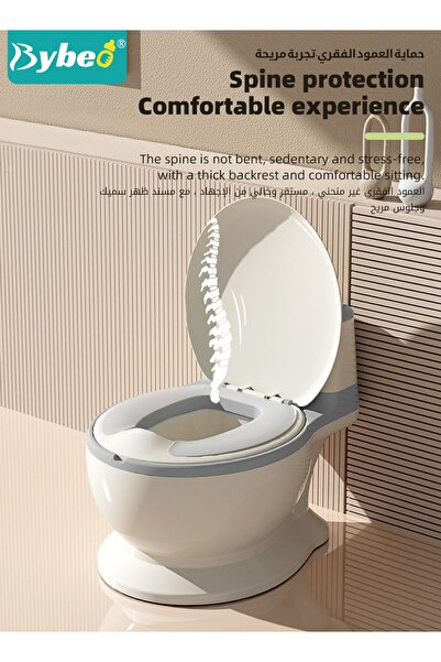 BYBEO Baby Potty Training Seat, Kid Size Potty, Realistic Potty Training Toilet with Lid Back, Babies Toil