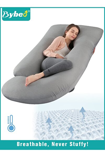 BYBEO Pregnancy Pillow with Cooling Cover, Maternity Pillows for Sleeping, U-...