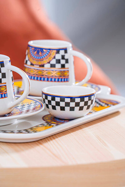 ACAR Trianna 2-Person Coffee Cup Set with Tray - 100 ml