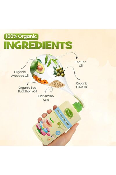 ENFANT EF Organic Plus Baby Moisture Body Wash 500ML Plant-Based Formula Tested From Germany