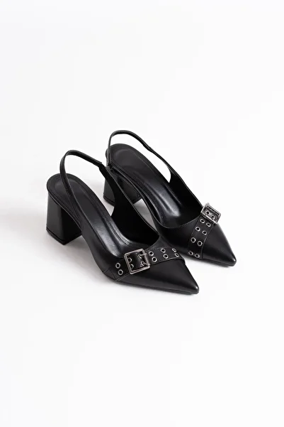 AuroraStore Keira Black Skin Women's Heeled Shoes