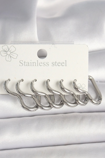ALFA AKSESUAR 03 316L Steel Silver Color Heart Model Women's Earring Set - Tj-Bkp10355