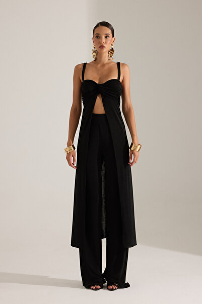 BETTY & SAM BALLERINA SİYAH UZUN ASKILI BLUZ