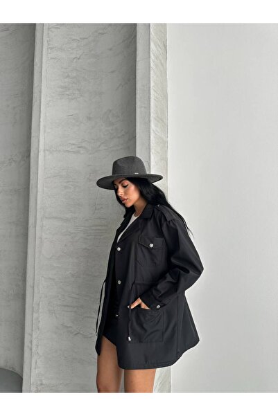 motix 4 CEPLİ BEL BAĞLAMALI KISA TRENCH COAT CEKET