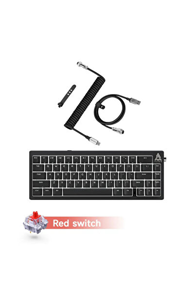 OEM Ajazz AK650 Red Switch, Gasket, How-Swap Oyuncu Klavyesi (SLEEVE KABLO HE...