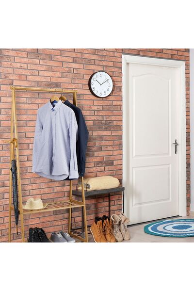 Relaxdays Clothes rack with 2 shoe shelves and umbrella stand, Relaxdays, made of bamboo, 166 x 84 x 45 cm