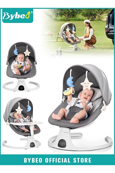 BYBEO أرجوحة أطفال مع طاولة طعام، كرسي هزاز محمول للأطفال، كرسي هزاز كهربائي ...