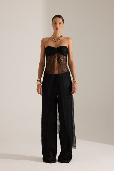 BETTY & SAM ALLEGRA DANTEL SİYAH BLUZ