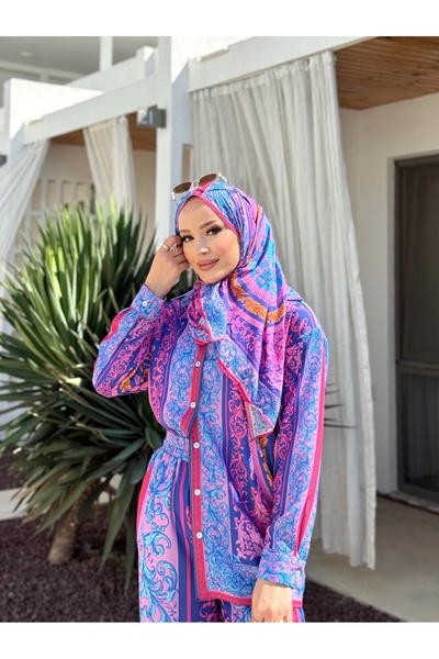 Melike Tatar Desenli Şal 32-500 STD MOR