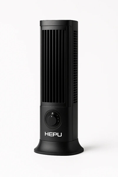 HEPU USB Şarjlı Sessiz Kule Tipi Masaüstü Mini Fan – 3 Kademeli