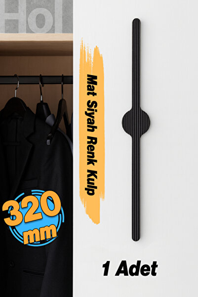 Badem10 Saral Смугаста матова чорна металева ручка 320 мм 32 см Меблі Ящик Ку...