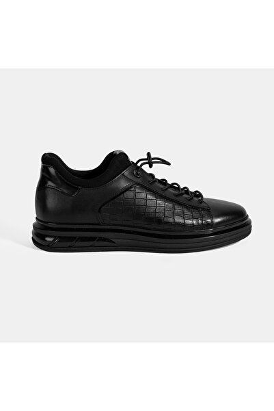 Desa Men's Black Lace-Up Leather Casual Shoes