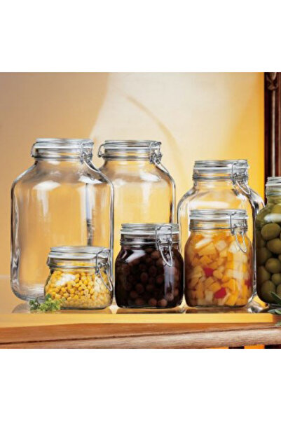 Bormioli Rocco Glass jar with airtight seal BORMIOLI FIDO, 2000ml, blue lid D12.5xH21.6cm (1.49550)