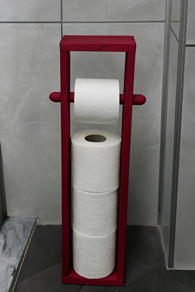 DemCey Home حامل ورق التواليت الخشبي