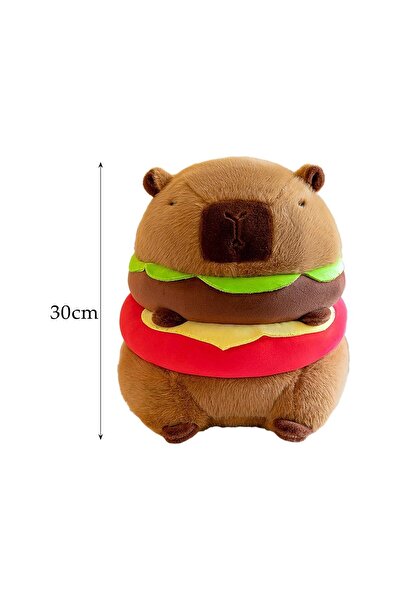 zola Λούτρινο παιχνίδι Capybara burger, μαλακός πολυεστέρας, υποαλλεργική γέμιση, 30x25 cm, καφέ