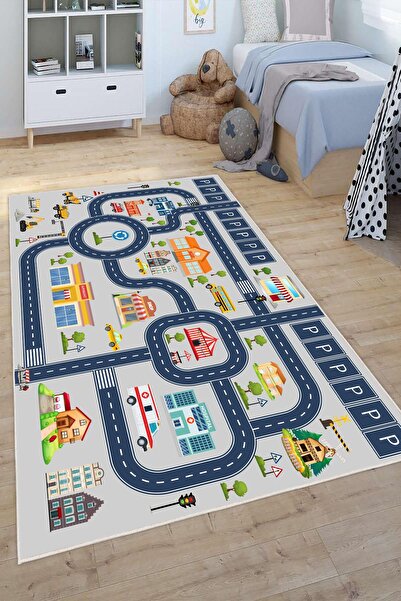 Genel Markalar Dijital Baskılı Dekoratif Kaymaz Taban Yıkanabilir Trafik Park...