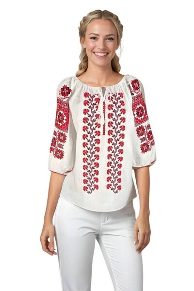 rody's forever Bluza dama RSL5 alb/rosu , marimea 3XL