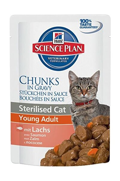 Hill's Young Sterilised Somonlu Pouch Kısırlaştırılmış Kedi Konservesi 85 Gr -V1