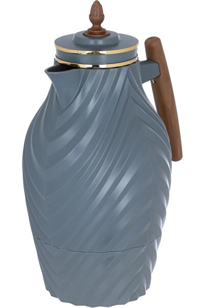 rexa Everest Thermos, 1 liter, wooden handle, thermal glass inner shell, plastic outer shell -