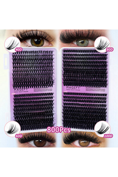 choice2 مجموعة وصلات الرموش من ماجي فاي، 800 قطعة، رموش فردية ناعمة، مجموعات رموش