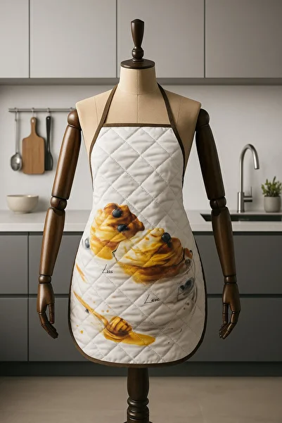 Limon Soft Quilted Kitchen Apron Digital Printed Apron