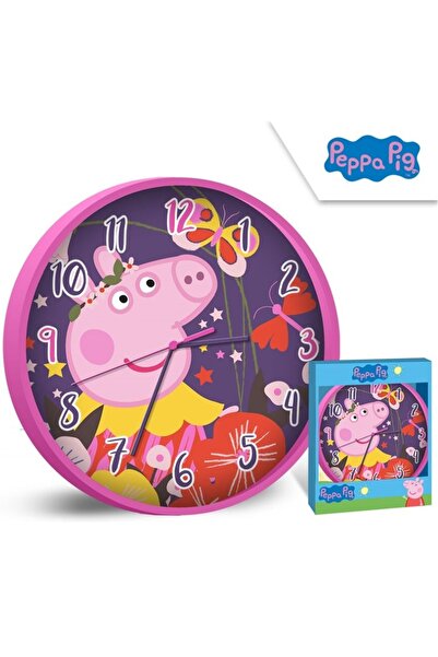 Peppa Pig Ceas de perete, Peppa Pig, rama roz inchis design multicolor, diametru 23.5 cm