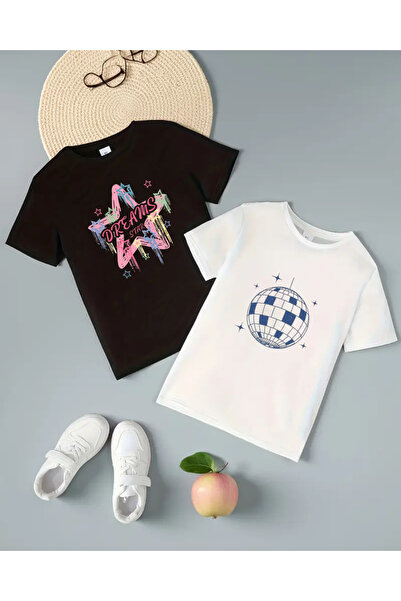 haha Printed 2-Piece T-Shirt Set for Girls
